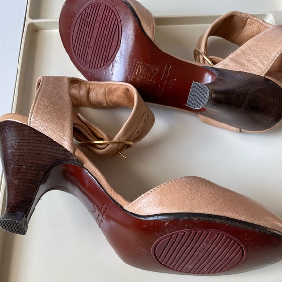 Chie Mihara Genuine Leather Tan Ankle Wrap Pumps SZ 6.5 - Picture 5 of 5